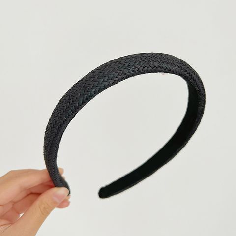 Women's Simple Style Solid Color Straw Braid Hair Band
