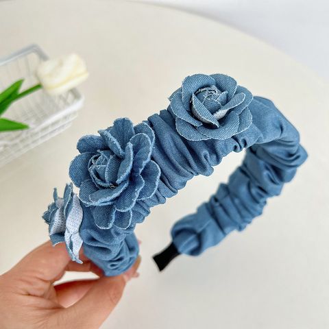 Casual Streetwear Flower Cloth Pleated Hair Band