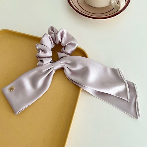 Simple Style Solid Color Bow Knot Cloth Hair Tie