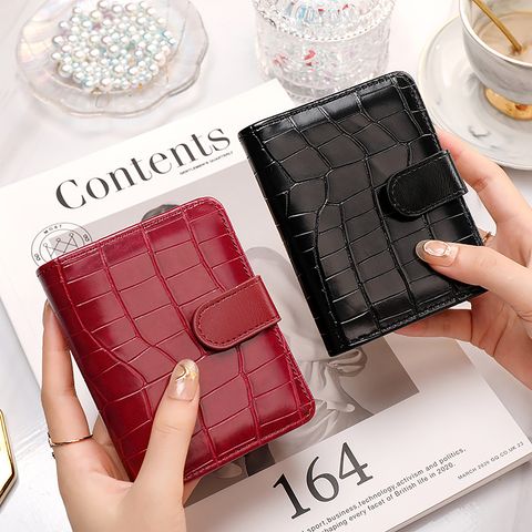 Men's Solid Color Pu Leather Buckle Wallets