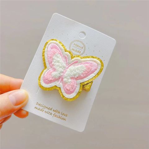 Rainbow Butterfly Plush Handmade Hair Clip