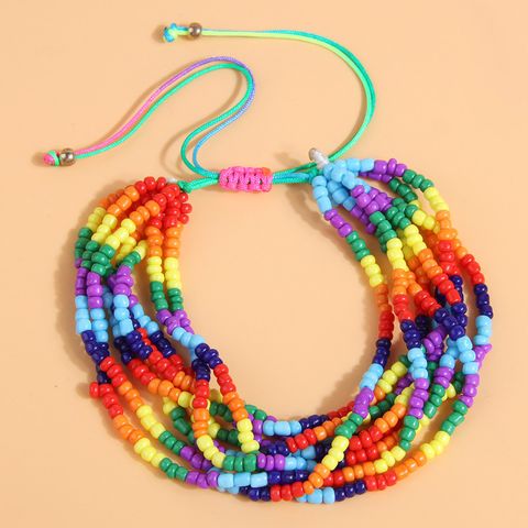 Modern Style Color Block Seed Bead Wholesale Bracelets