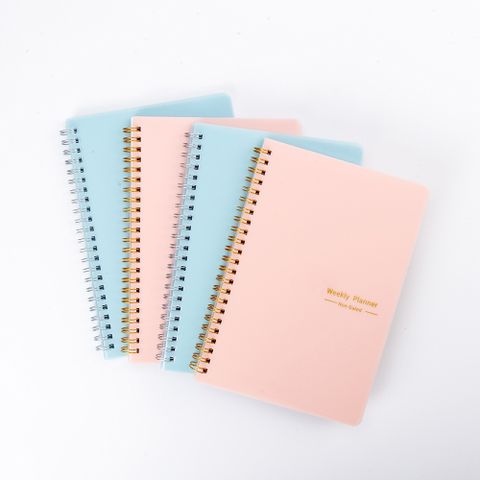 Ins Style Simple Solid Color Letter Pattern Student Coil Notebook