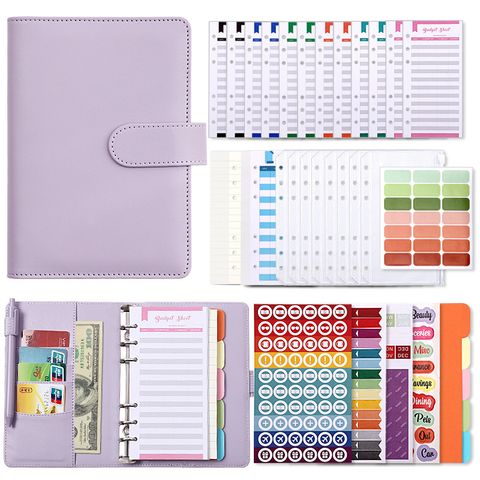 Creative Macaron A6 Pu Loose-leaf Accounting Notebook