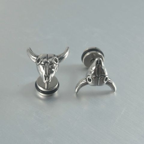 1 Piece Simple Style Rabbit Cattle Sheep Plating Stainless Steel Gold Plated Cartilage Earrings
