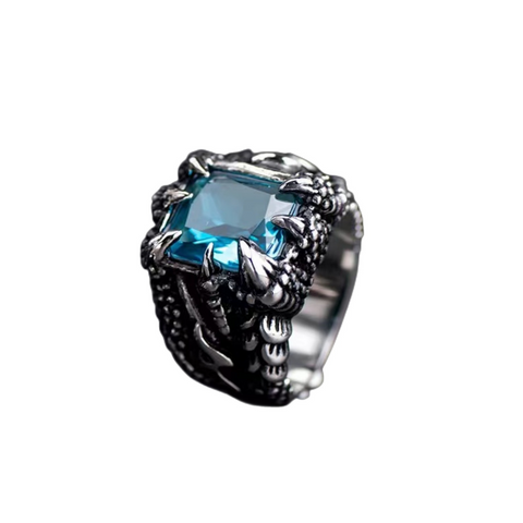 Retro Square Alloy Inlay Rhinestones Men's Open Rings