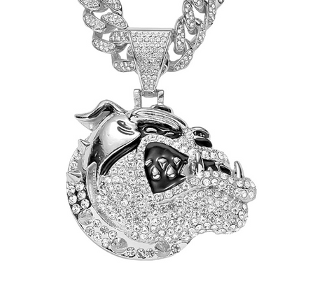Hip Hop Animal Aleación Embutido Diamantes De Imitación Hombres Encantos Collar Colgante
