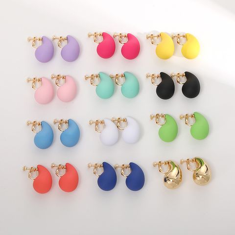 1 Pair Ig Style Water Droplets Solid Color Stoving Varnish Arylic Ear Studs