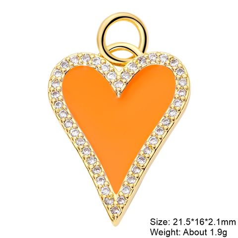 Classic Style Star Heart Shape Copper Enamel Plating Inlay Zircon Gold Plated Charms Jewelry Accessories