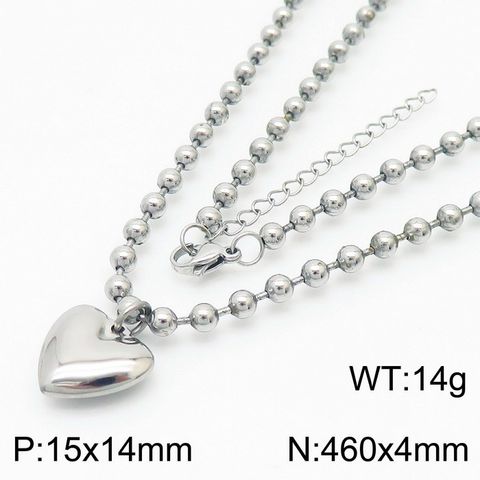 Titanium Steel 18K Gold Plated Casual Vacation Plating Heart Shape Bracelets Necklace