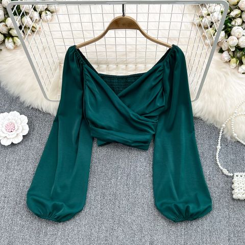 Women's Blouse Long Sleeve Blouses Sexy Fashion Solid Color