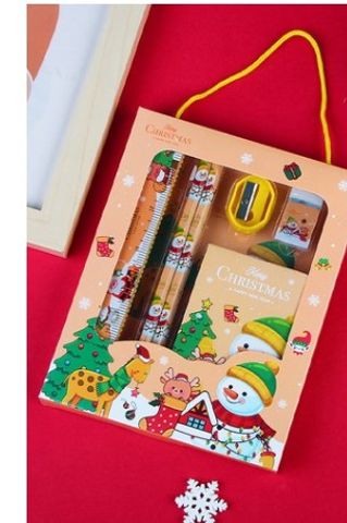 New Christmas Student Stationery Gift Box Set Children's Christmas Small Gifts Present Prize Portable Six-piece Set