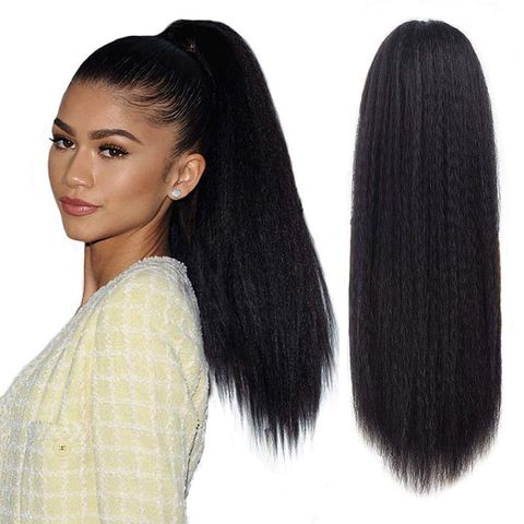 Women's African Style Street High Temperature Wire Ponytail Wigs