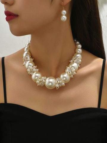 Simple Style Round Imitation Pearl Alloy Women's Jewelry Set