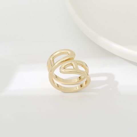 Women's Commute Korean Style Solid Color Alloy Hollow Out Scarf Ring