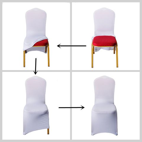 Elegant Solid Color Spandex Polyester Chair Cover