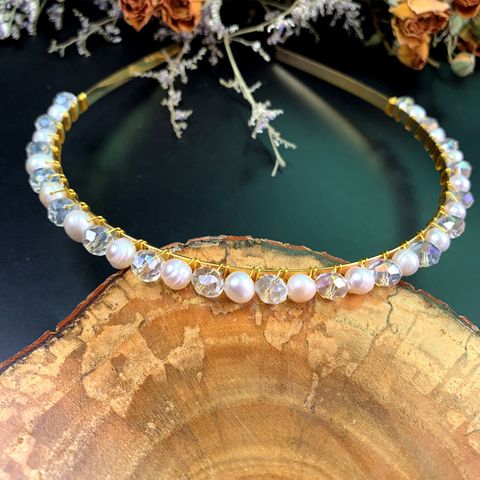 Casual Elegant Simple Style Geometric Pearl Is A Natural Pearl. There May Be Different Sizes. Please Understand Hair Band