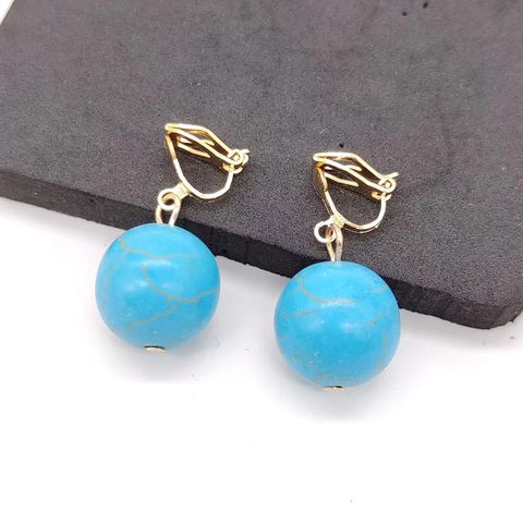 1 Pair Casual Simple Style Geometric Plating Turquoise Earrings