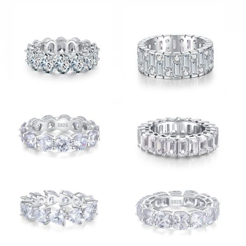 Simple Style Water Droplets Sterling Silver High Carbon Diamond Rings In Bulk