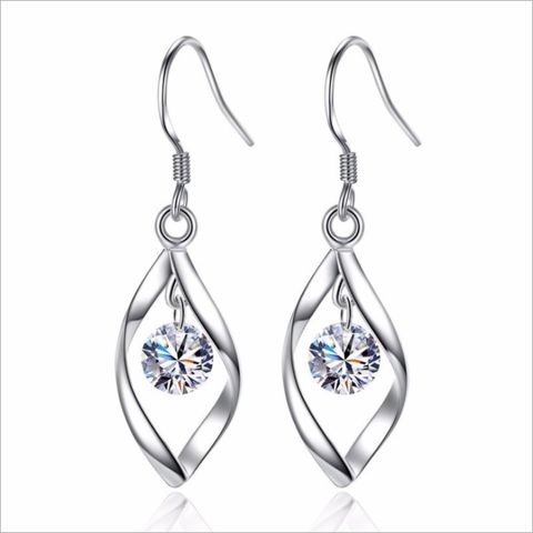 Commute Solid Color Alloy Iron Plating Inlay Zircon Women's Earrings Necklace