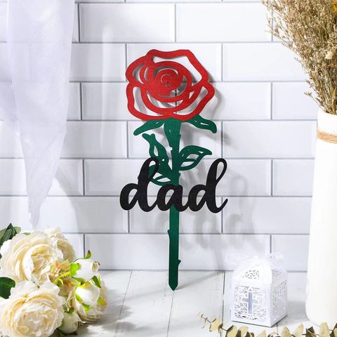 New Simple Letter Rose Iron Material Garden Ornaments
