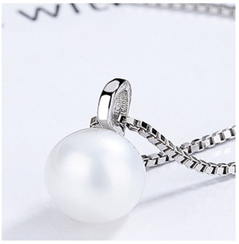Simple Style Pearl Sterling Silver Plating Charms Pendant Necklace