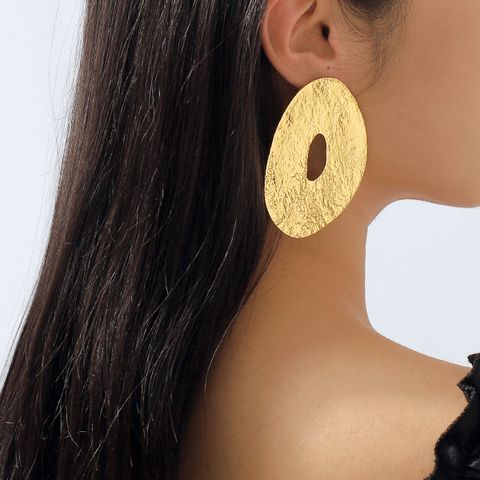 1 Pair Vintage Style Exaggerated Streetwear Geometric Plating Alloy Ear Studs