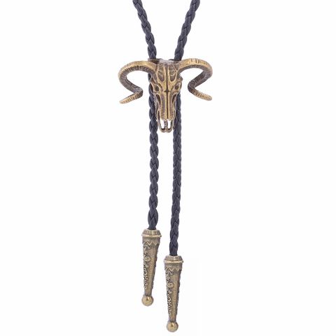 Punk Classic Style Star Cattle Skull Alloy Leather Rope Unisex Bolo Ties