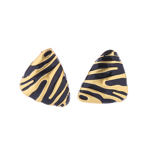 1 Pair Casual Zebra Stoving Varnish Plating Alloy Gold Plated Ear Studs