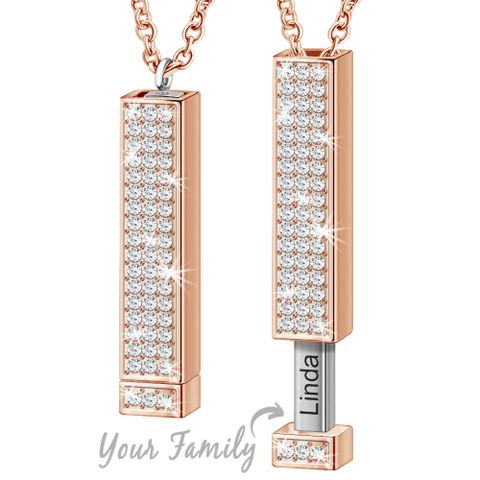 Fashion Rectangle Copper Pendant Necklace Inlay Artificial Diamond Copper Necklaces