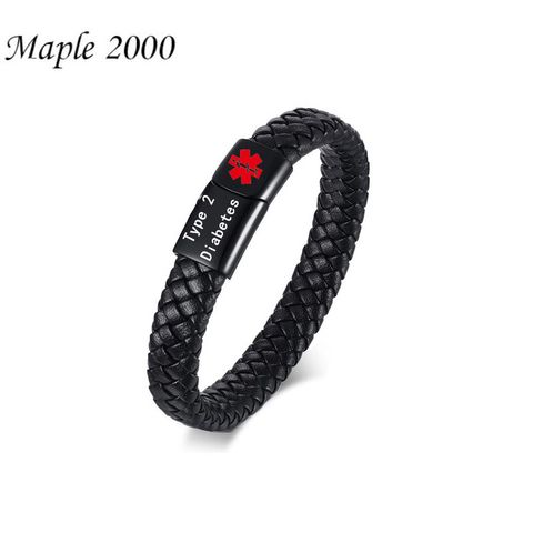 Retro Solid Color Stainless Steel Braid Men's Bangle