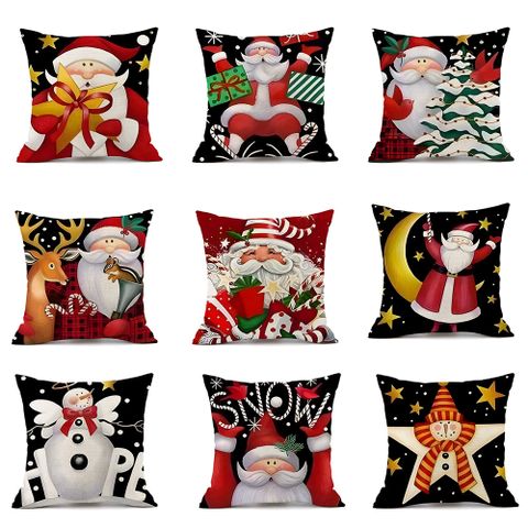 Casual Classical Vacation Santa Claus Linen Pillow Cases