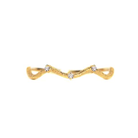Simple Style Waves Sterling Silver Plating Inlay Zircon 24k Gold Plated Rings