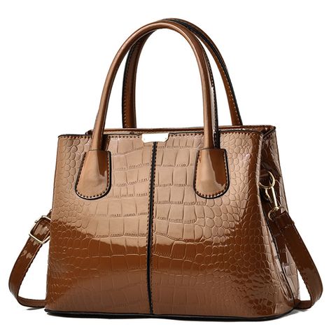 Women's Large Pu Leather Solid Color Elegant Basic Square Zipper Shoulder Bag Handbag Crossbody Bag