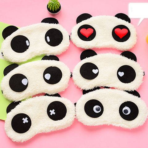 Cute Panda Cotton Blend Plush Polyester Eye Mask