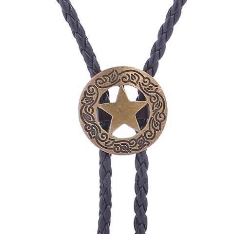 Punk Classic Style Star Cattle Skull Alloy Leather Rope Unisex Bolo Ties