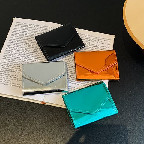 Unisex Solid Color Pu Leather Buckle Coin Purses