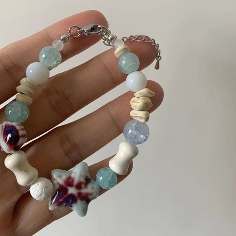 Wholesale Jewelry Vacation Starfish Alloy Ceramics Beaded Bracelets