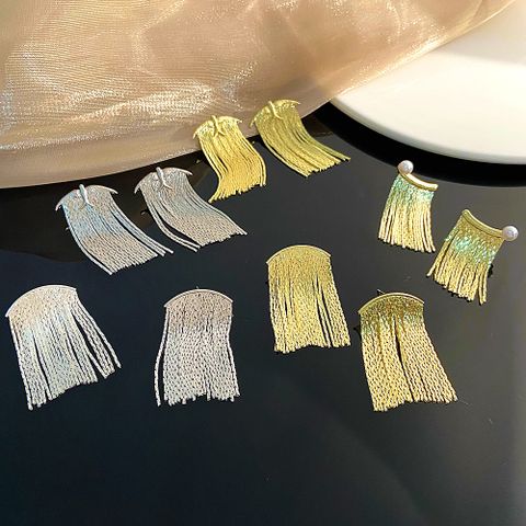 1 Pair Vintage Style Luxurious Tassel Alloy 14k Gold Plated Silver Plated Dangling Earrings