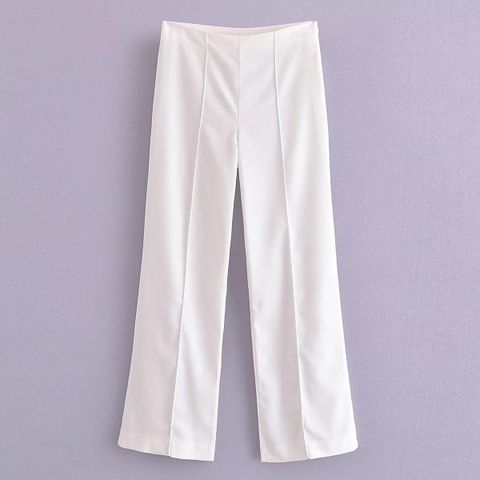 Women's Business Solid Color Polyester Pocket Pants Sets