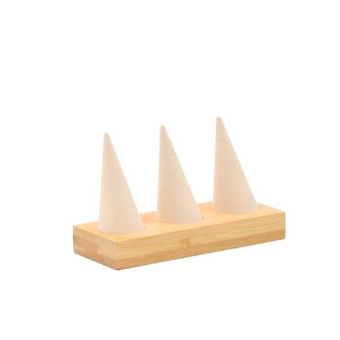 Artistic Conical Bamboo Wood Flannel Jewelry Rack