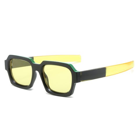 Casual Simple Style Color Block Pc Square Full Frame Men's Sunglasses