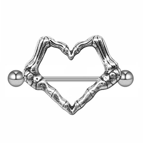 Hip-hop Rock Novelty Heart Shape Bat Copper Stoving Varnish Plating Inlay Zircon White Gold Plated Eyebrow Nails Belly Ring Nose Studs