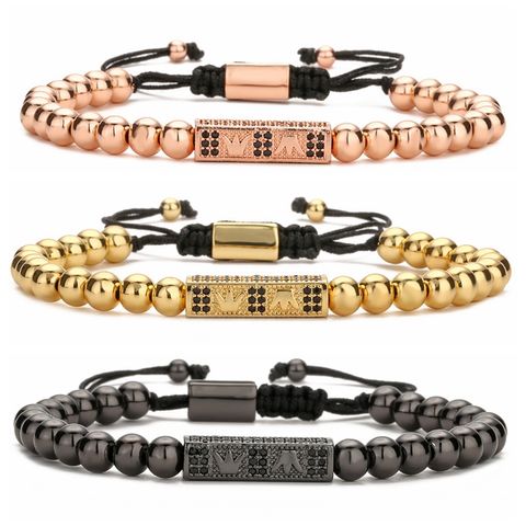 Streetwear Geometric Crown Copper Men's Bracelets