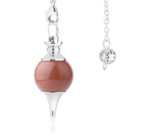 Simple Style Round Natural Stone Crystal Polishing Unisex Spirit Pendulum