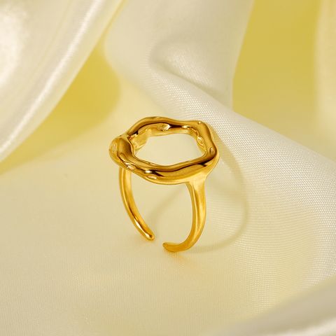 304 Stainless Steel 18K Gold Plated Classic Style Plating Geometric Open Rings
