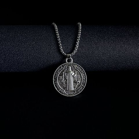 Commute Round Alloy Plating Gold Plated Men's Pendant Necklace