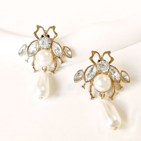 1 Pair Classic Style Bee Alloy Drop Earrings