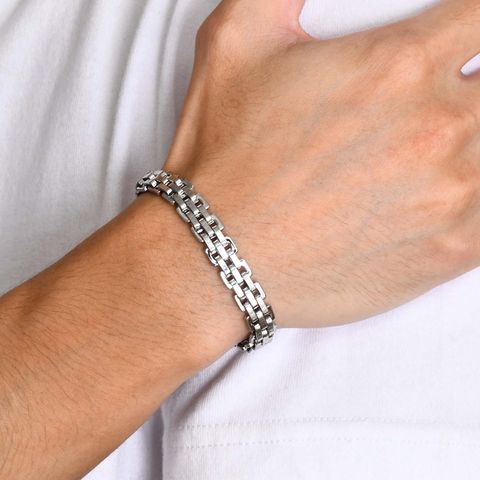 Punk Simple Style Solid Color 201 Stainless Steel Men'S Bracelets