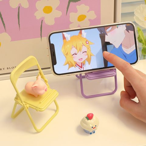 Cartoon Simple Folding Girl Heart Mobile Phone Stand Tablet Watch Live Broadcast Simple And Portable Photo Stand